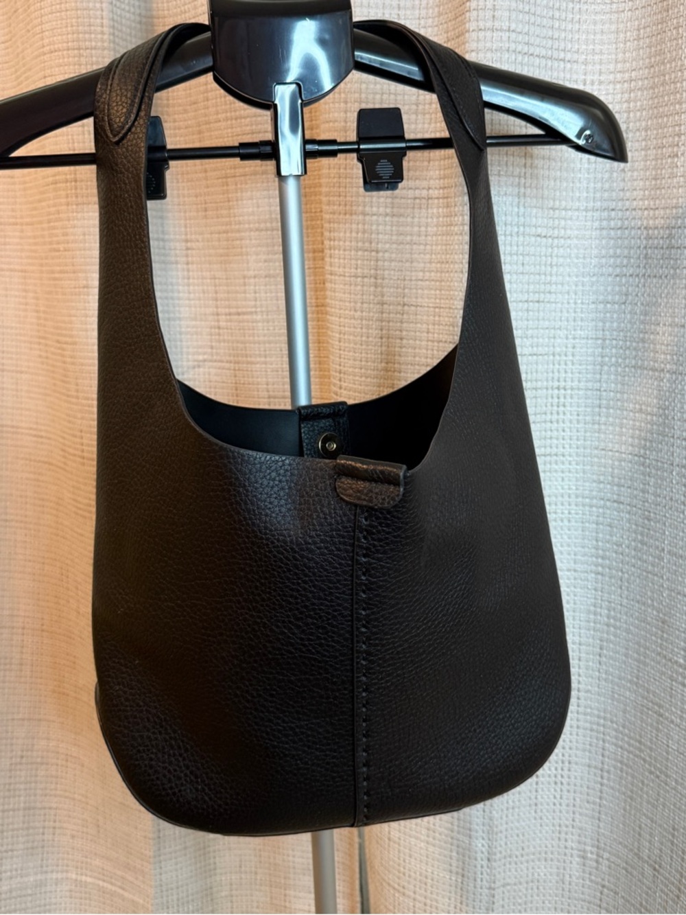 Black Shoulder Bag with attached wallet clutch